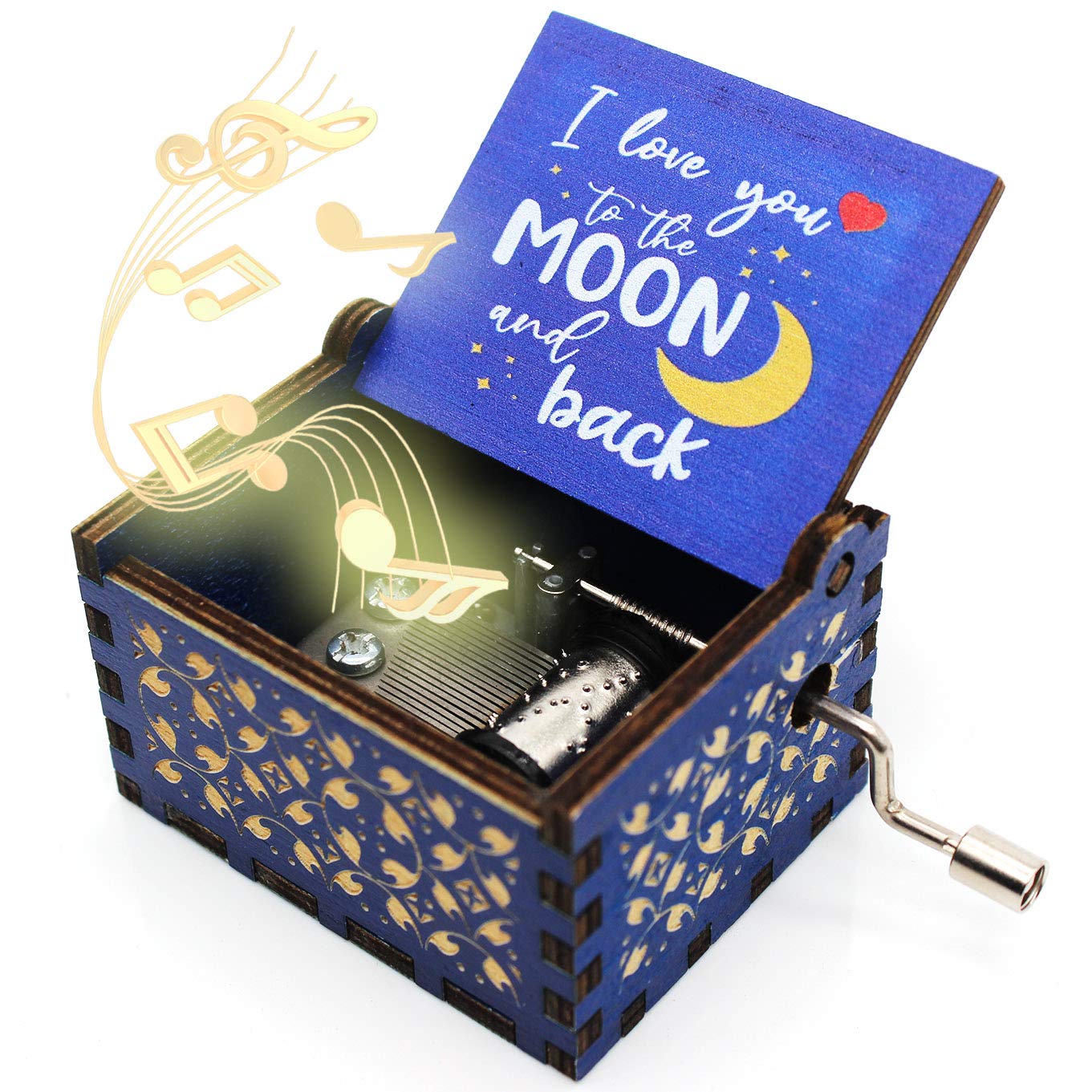 Amazon.com: ukebobo Wooden Color Painted Music Box – I Love You to